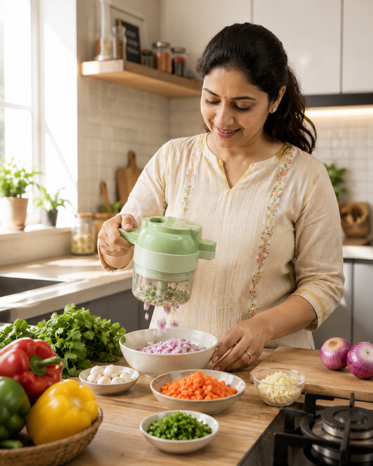 NUVORA ChefPro | SwiftPrep 4-in-1 Electric Vegetable Chopper